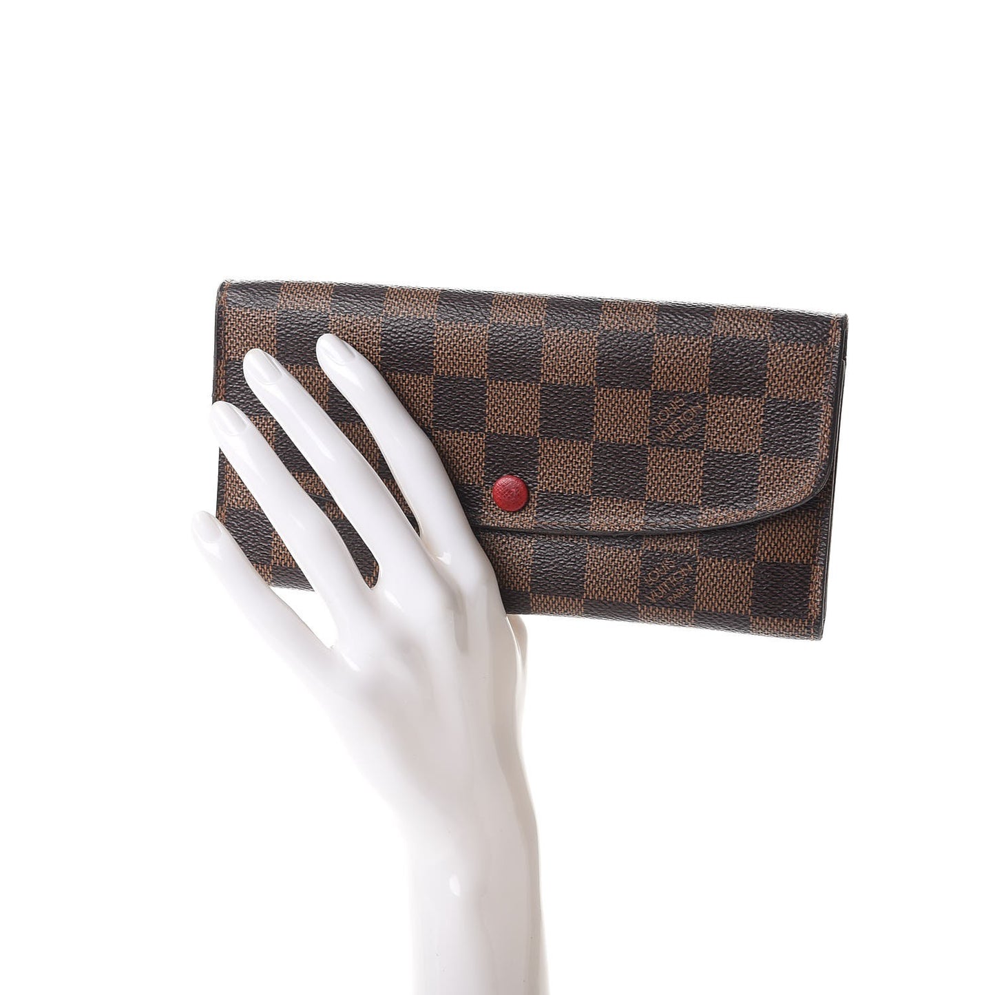 Damier Ebene Emilie Wallet Red