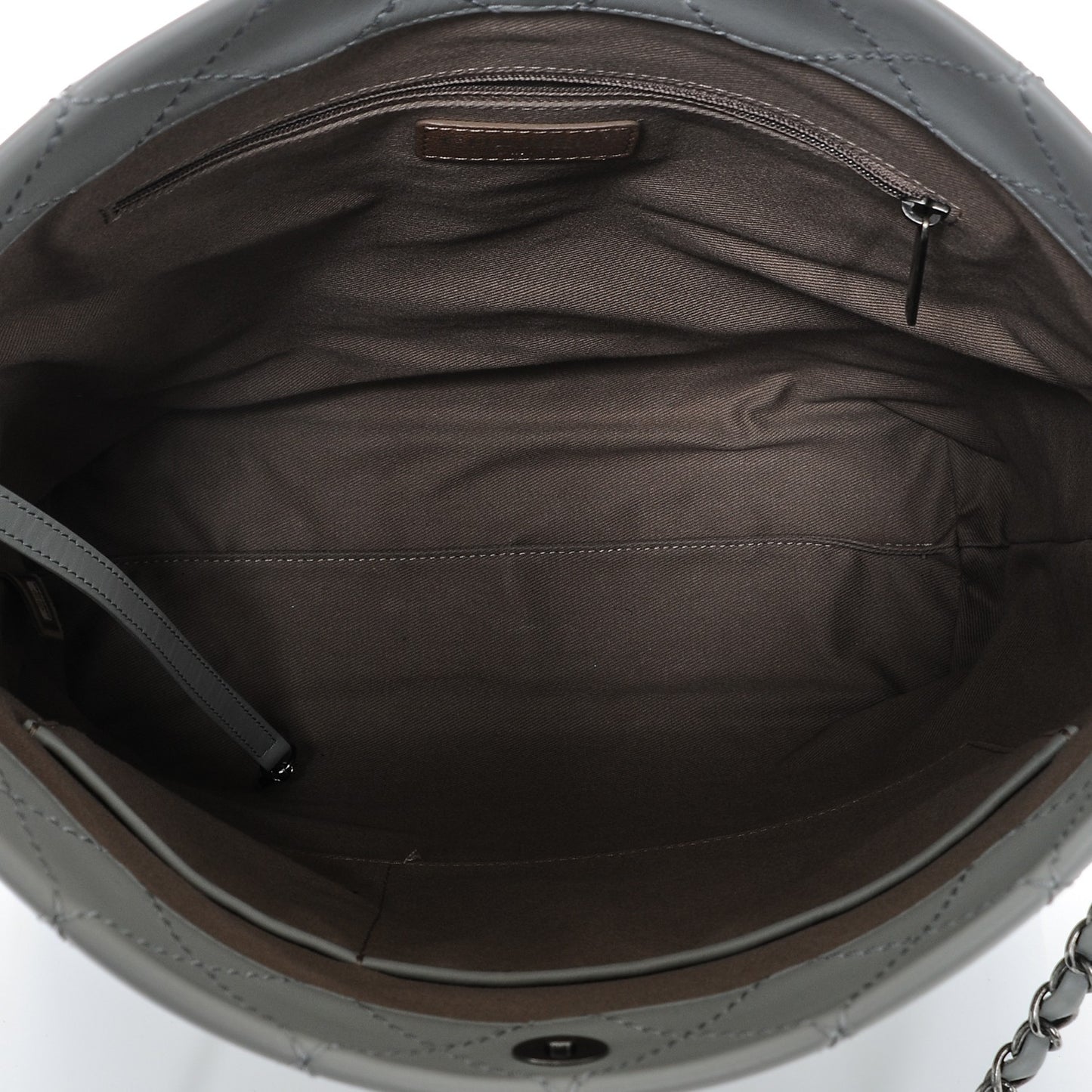 Calfskin Stitched CC Pocket Hobo Grey