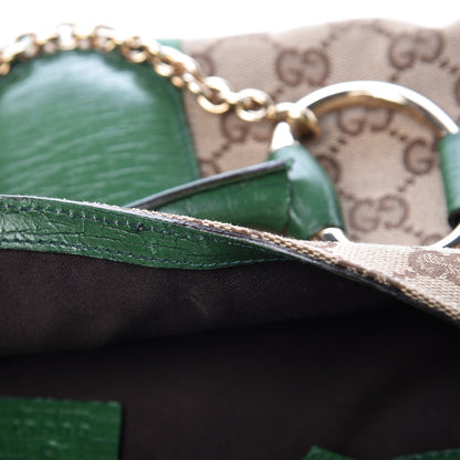 Gucci Monogram Horsebit Web Flap Bag Green 20 of 21