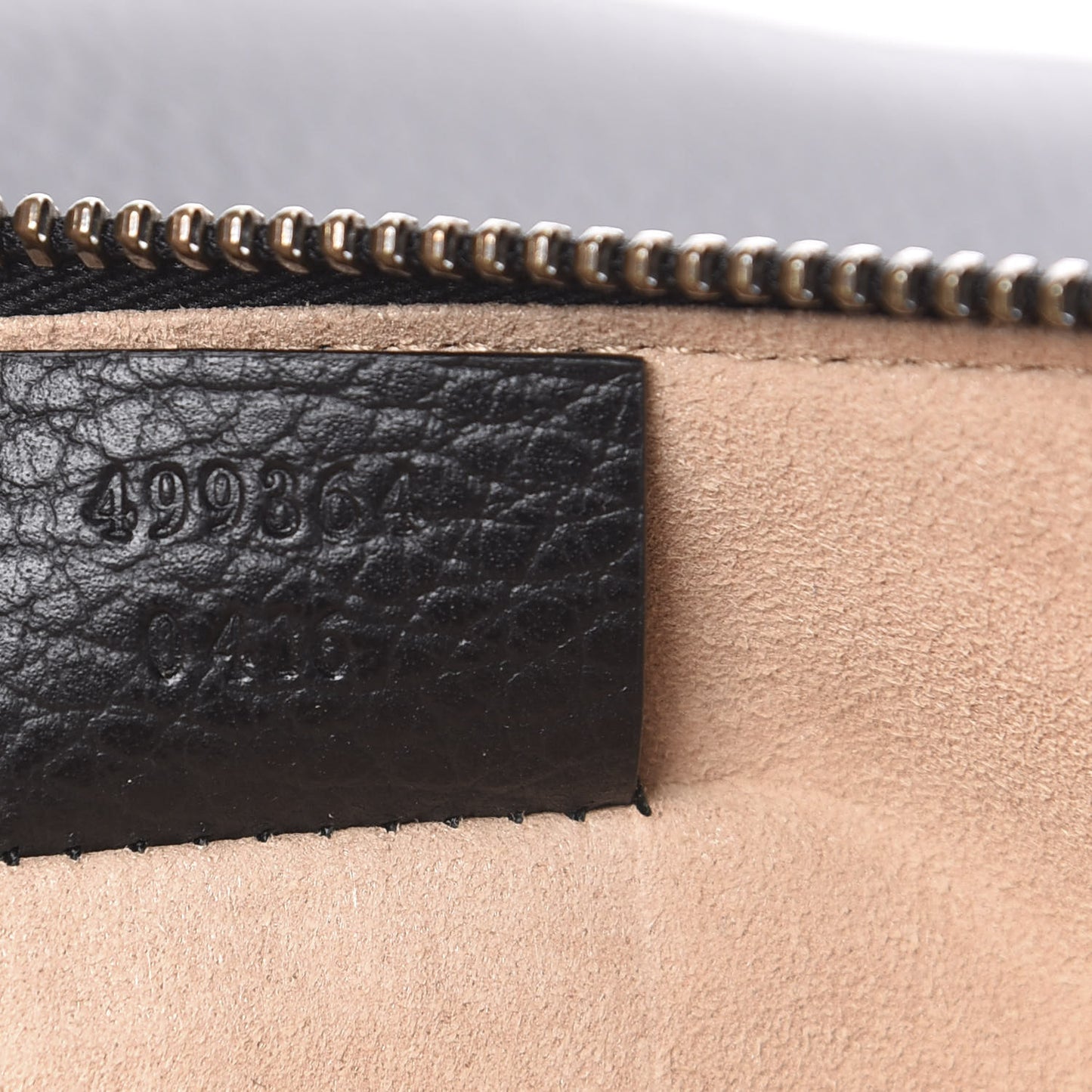 Pebbled Calfskin Butterfly Zip Pouch Black