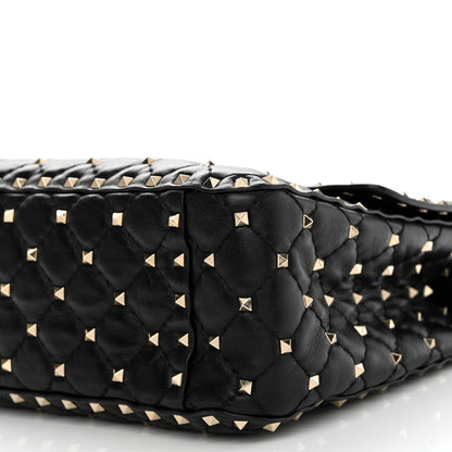Valentino Garavani Lambskin Large Rockstud Spike Shoulder Bag Black 10 of 11