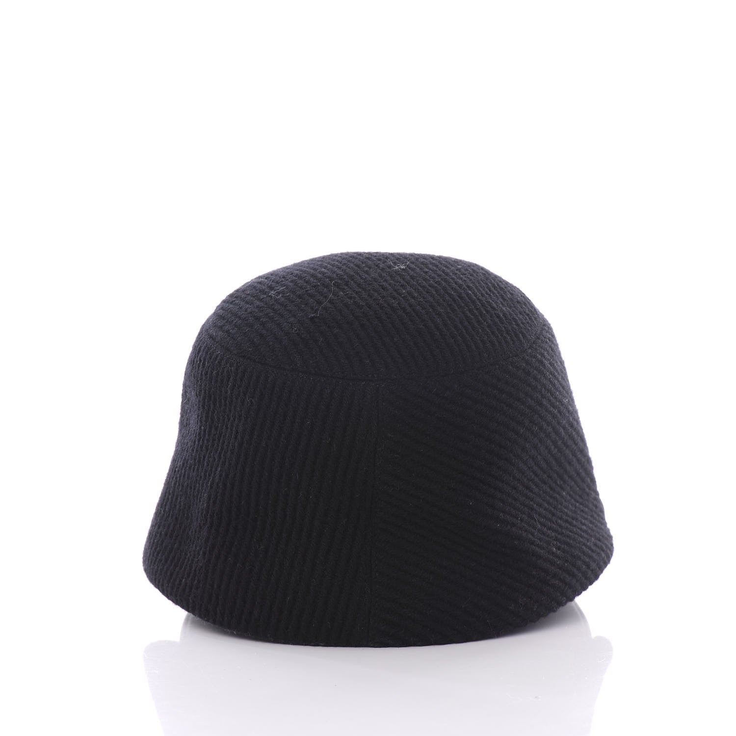 Hermes Wool Calfskin Hat Cap 57 Black 3 of 5