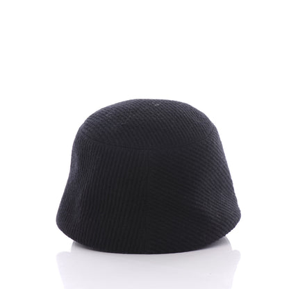 Hermes Wool Calfskin Hat Cap 57 Black 3 of 5
