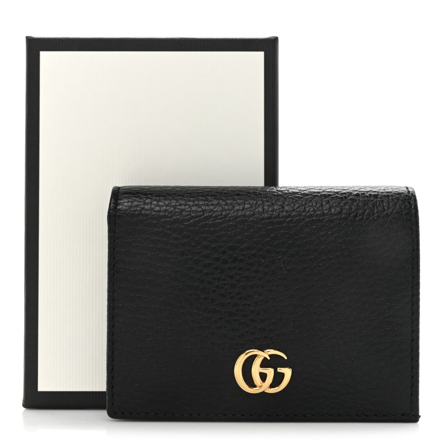 Gucci Pebbled Calfskin GG Marmont Card Case Black 13 of 13