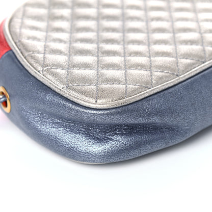 Gucci Laminated Nappa Trapuntata Mini Zumi Dome Shoulder Bag Rosso Marine Argento 10 of 13