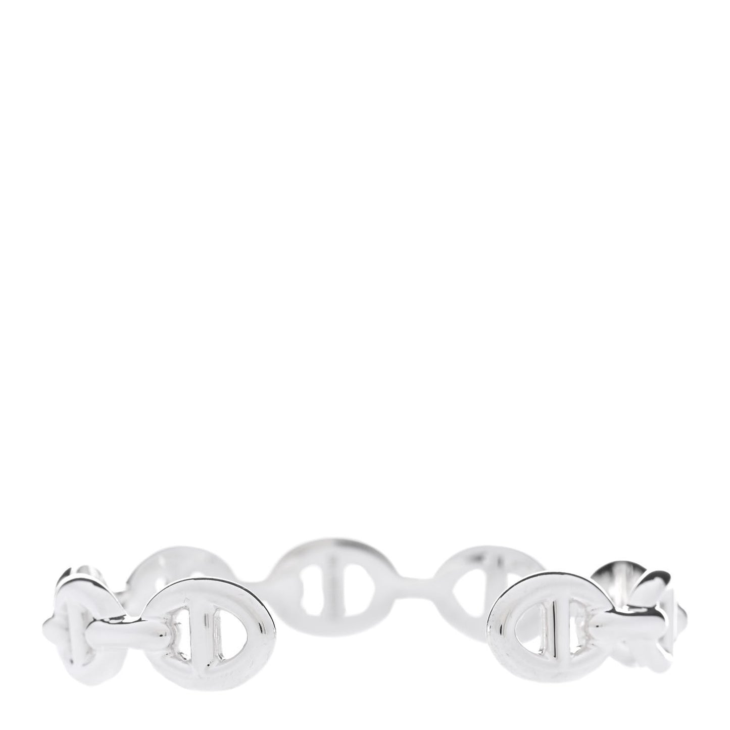 Sterling Silver MM Chaine d'Ancre Enchainee Cuff Bracelet SH