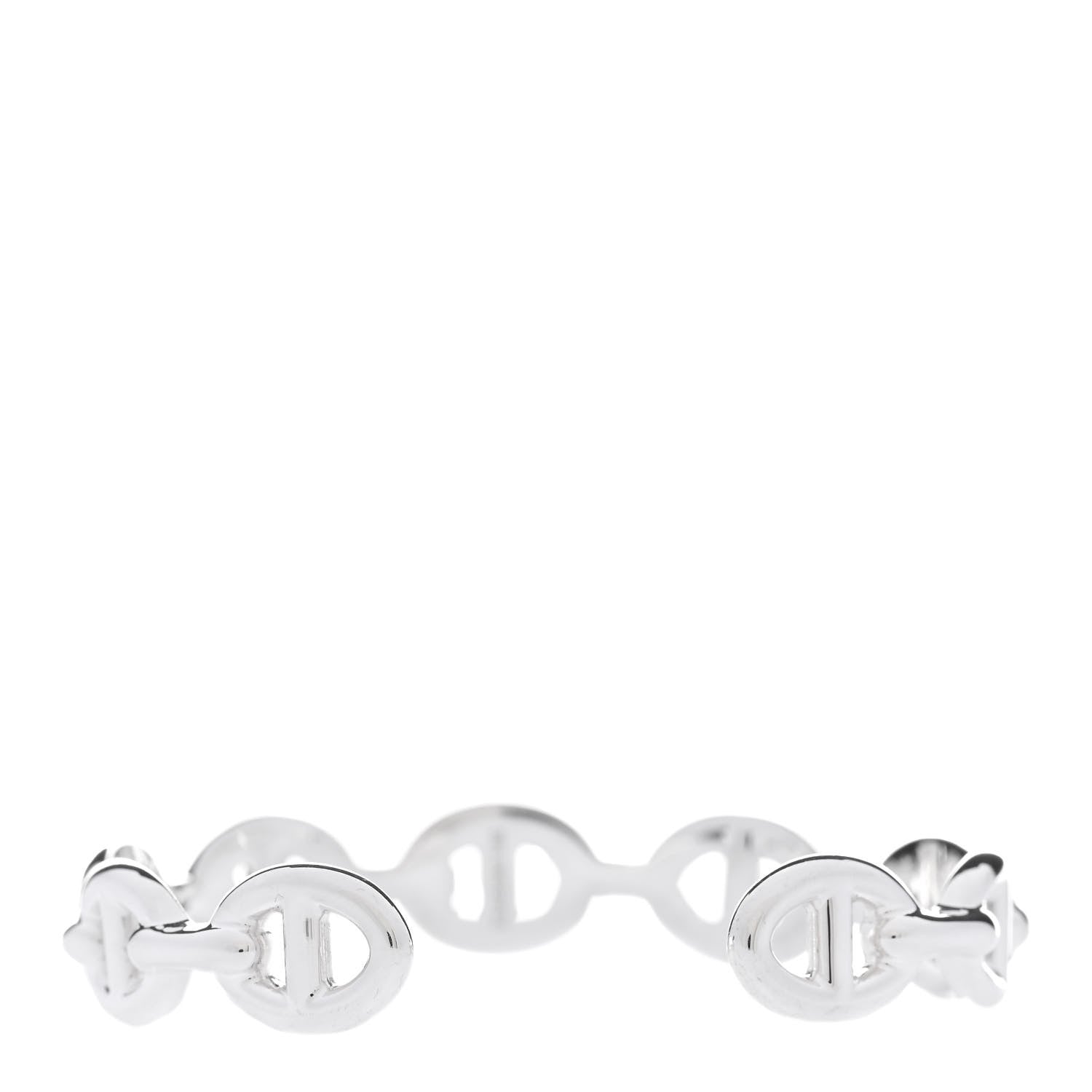 Hermes Sterling Silver MM Chaine d'Ancre Enchainee Cuff Bracelet SH 3 of 6