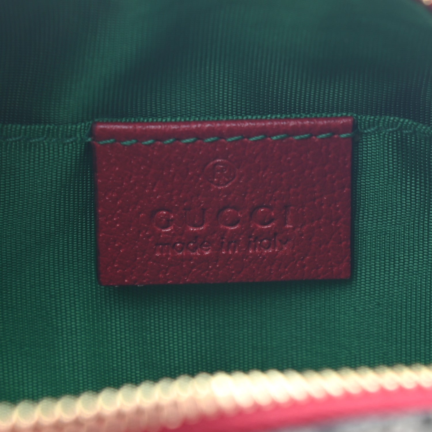 Gucci Soft GG Supreme Monogram Calfskin Small Ophidia Cosmetic Case Beige Ebony Hibiscus Red 6 of 9