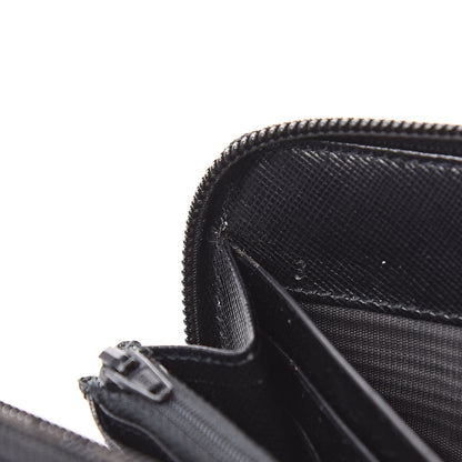 Prada Saffiano Metal Zip Around Wallet Black 10 of 10