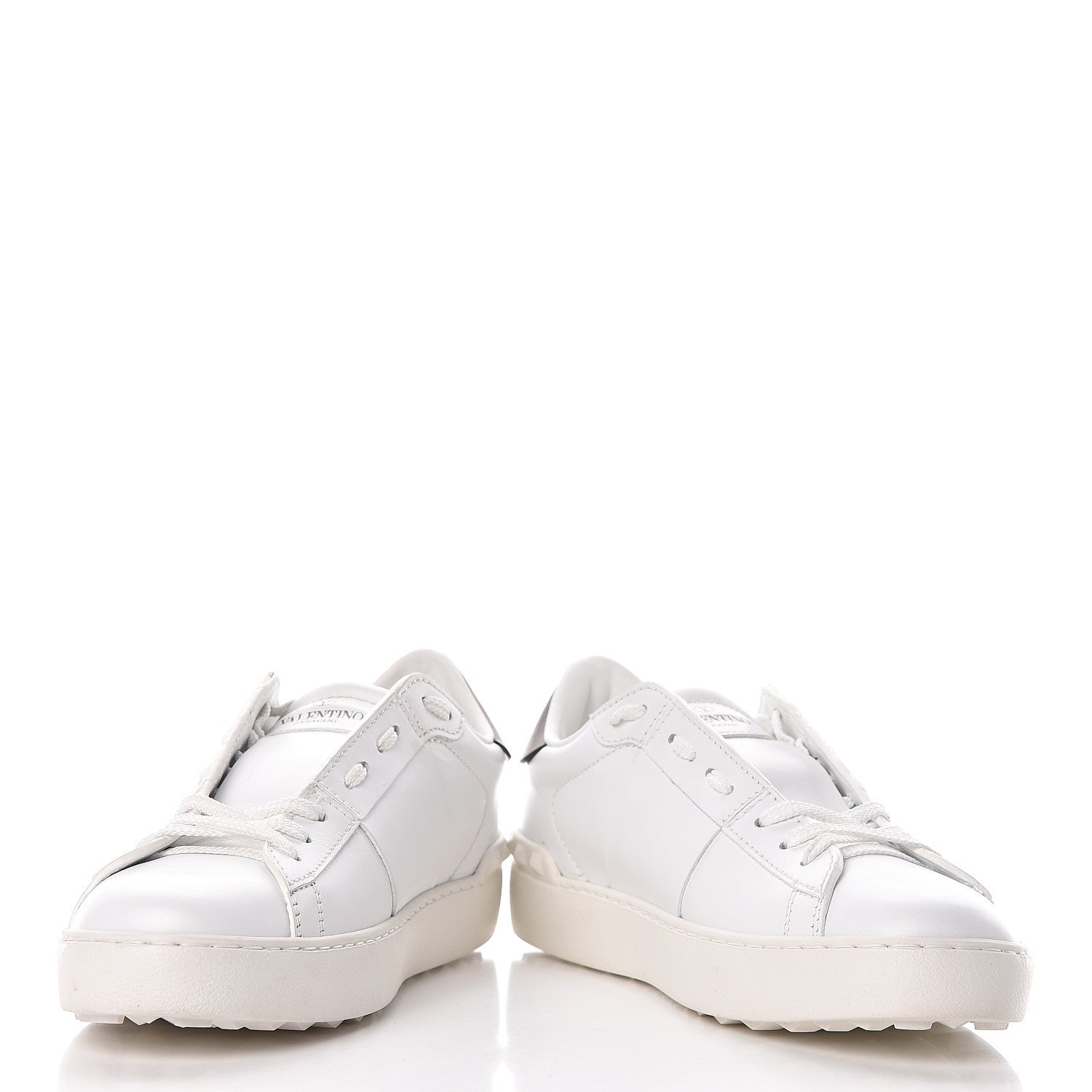 Valentino Garavani Calfskin VLTN Rockstud Open Sneakers 37.5 White 5 of 14