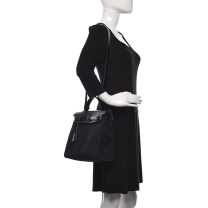 Hermes Military Toile Vache Hunter Herbag Zip PM 31 Black 2 of 10