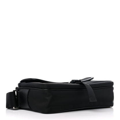 Prada Tessuto Nylon Saffiano Single Snap Buckle Messenger Flap Bag Black 4 of 8