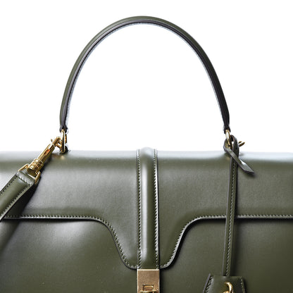 Celine Satinated Calfskin Medium 16 Top Handle Bag Khaki 8 of 10