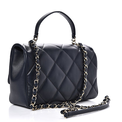 Chanel Lambskin Quilted Easy Carry Flap Navy 2 of 14