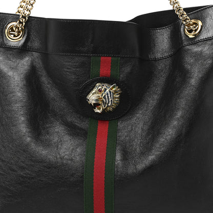 Gucci Calfskin Large Rajah Chain Tote Black 8 of 10