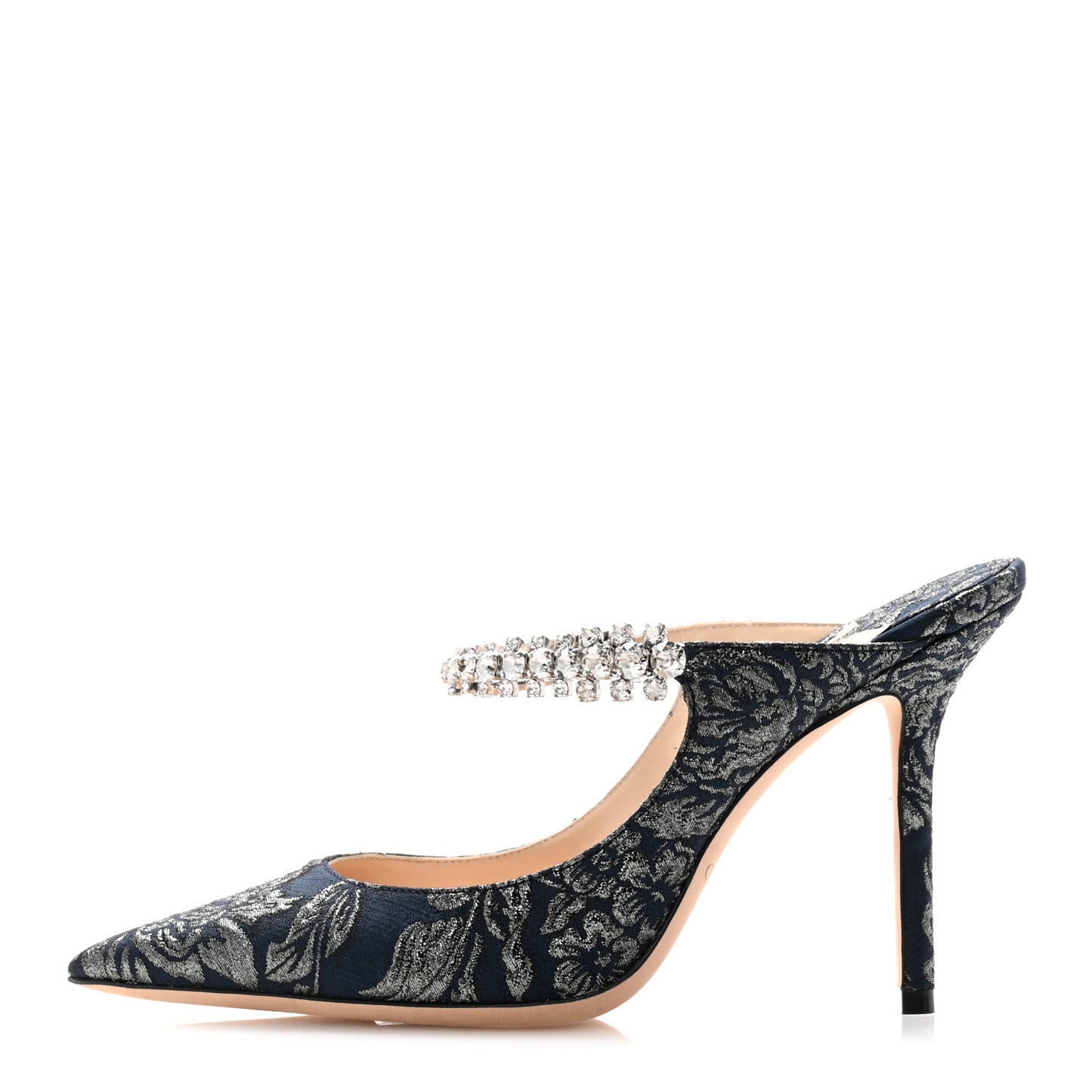 Brocade Fabric Crystal Bing 100 Pumps 36 Navy Anthracite
