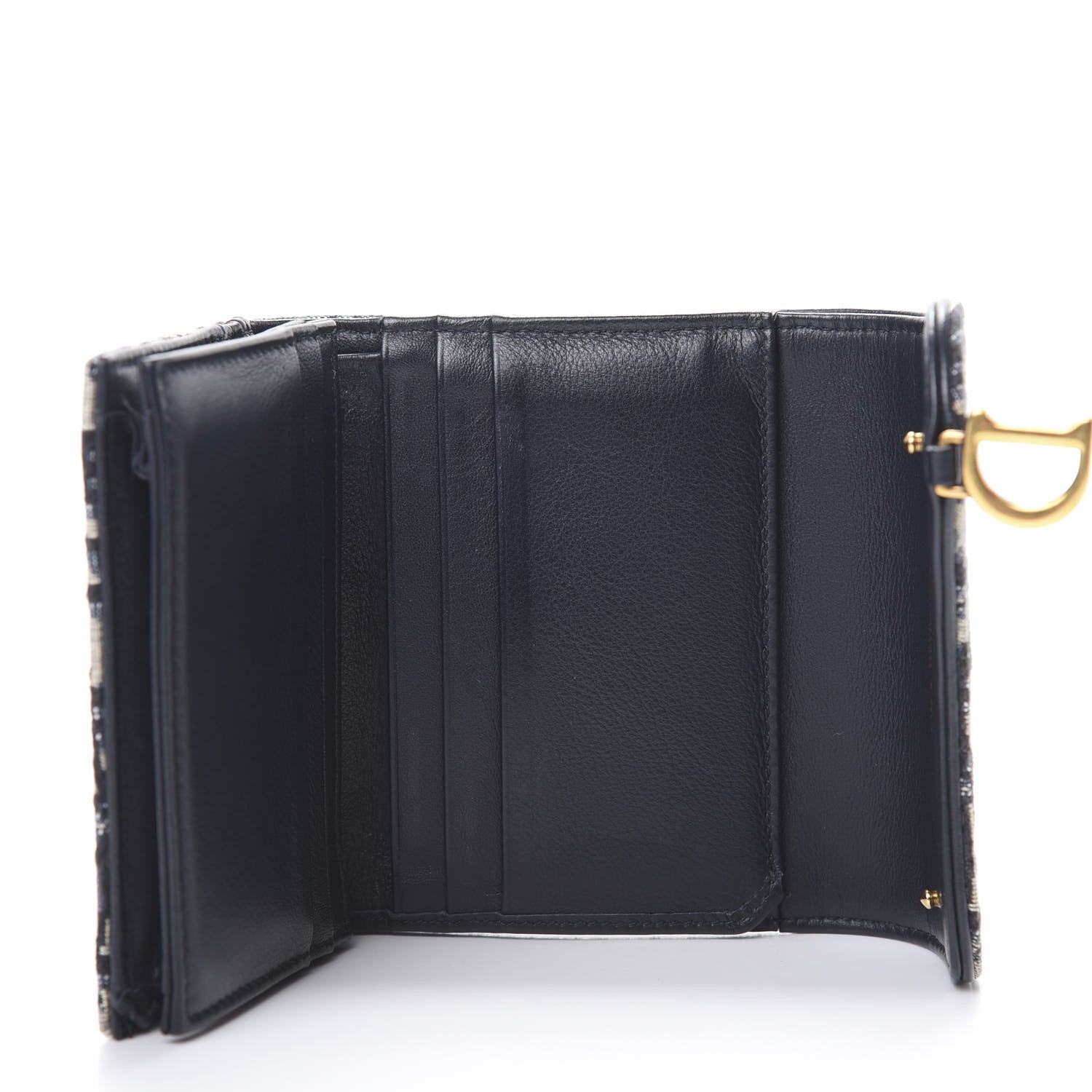 Christian Dior Oblique Saddle Lotus Wallet Blue 5 of 10