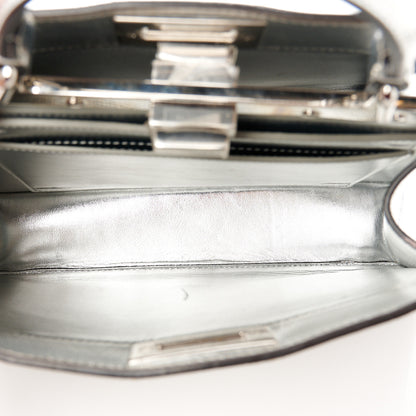 Fendi Rock Millenium Laminata Small Peekaboo I SEE U Satchel Argento 5 of 11
