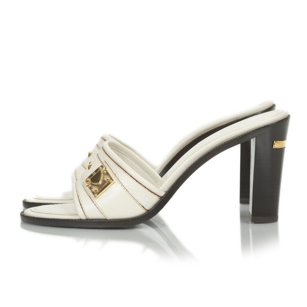 Louis Vuitton Suhali Studded Mules 38 White 2 of 11