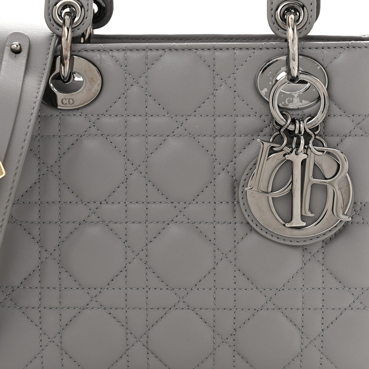 Lambskin Cannage Small My ABCDior Lady Dior Grey