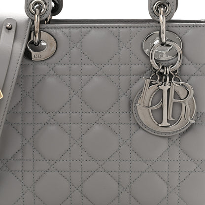 Christian Dior Lambskin Cannage Small My ABCDior Lady Dior Grey 8 of 10