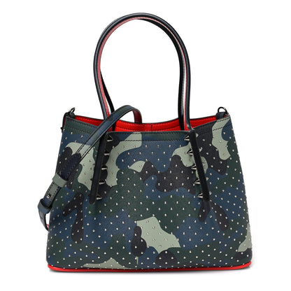 Christian Louboutin Calfskin Loubi Camouflage Spiked Mini Cabarock Shopper Tote Multicolor 1 of 8