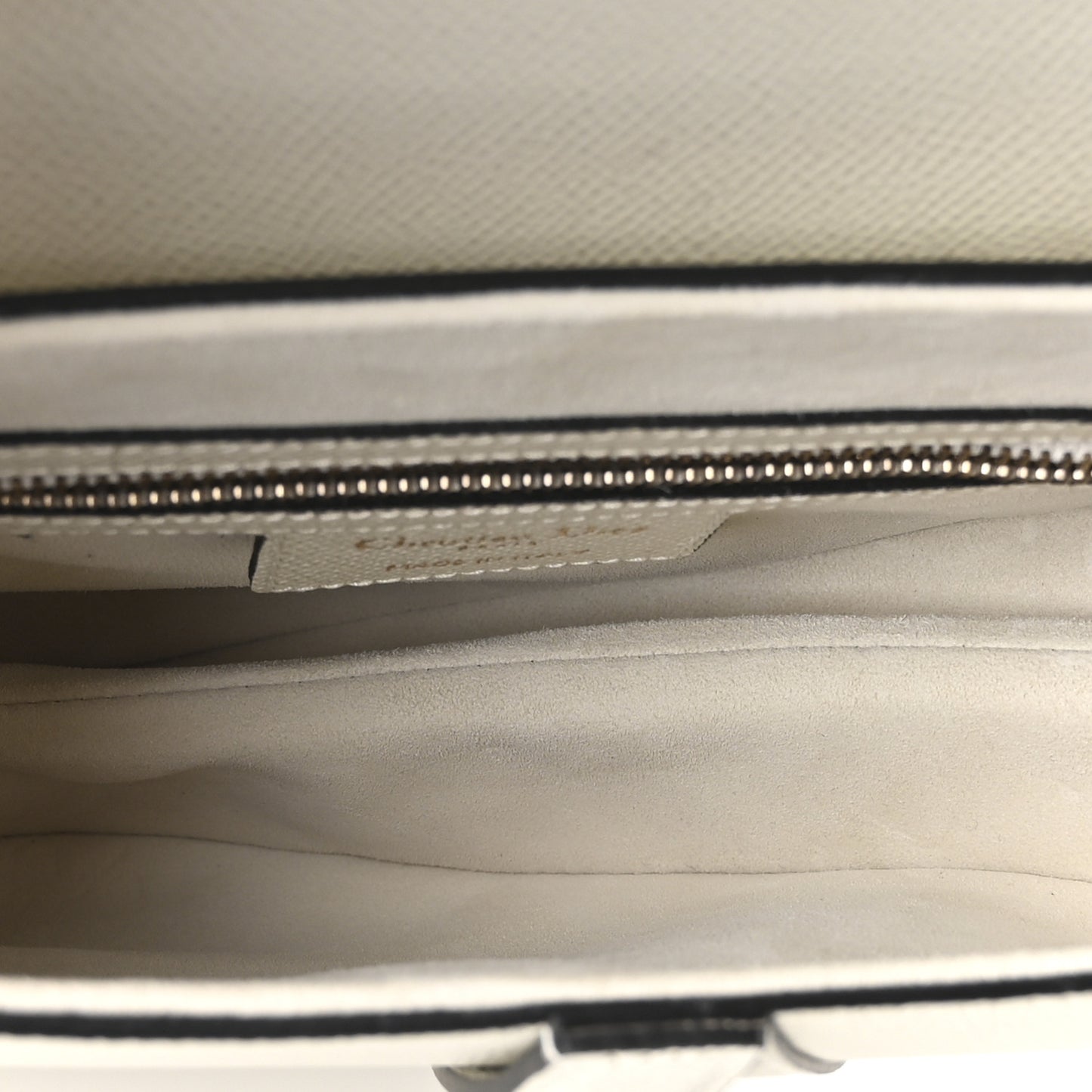 Grained Calfskin Saddle Bag White