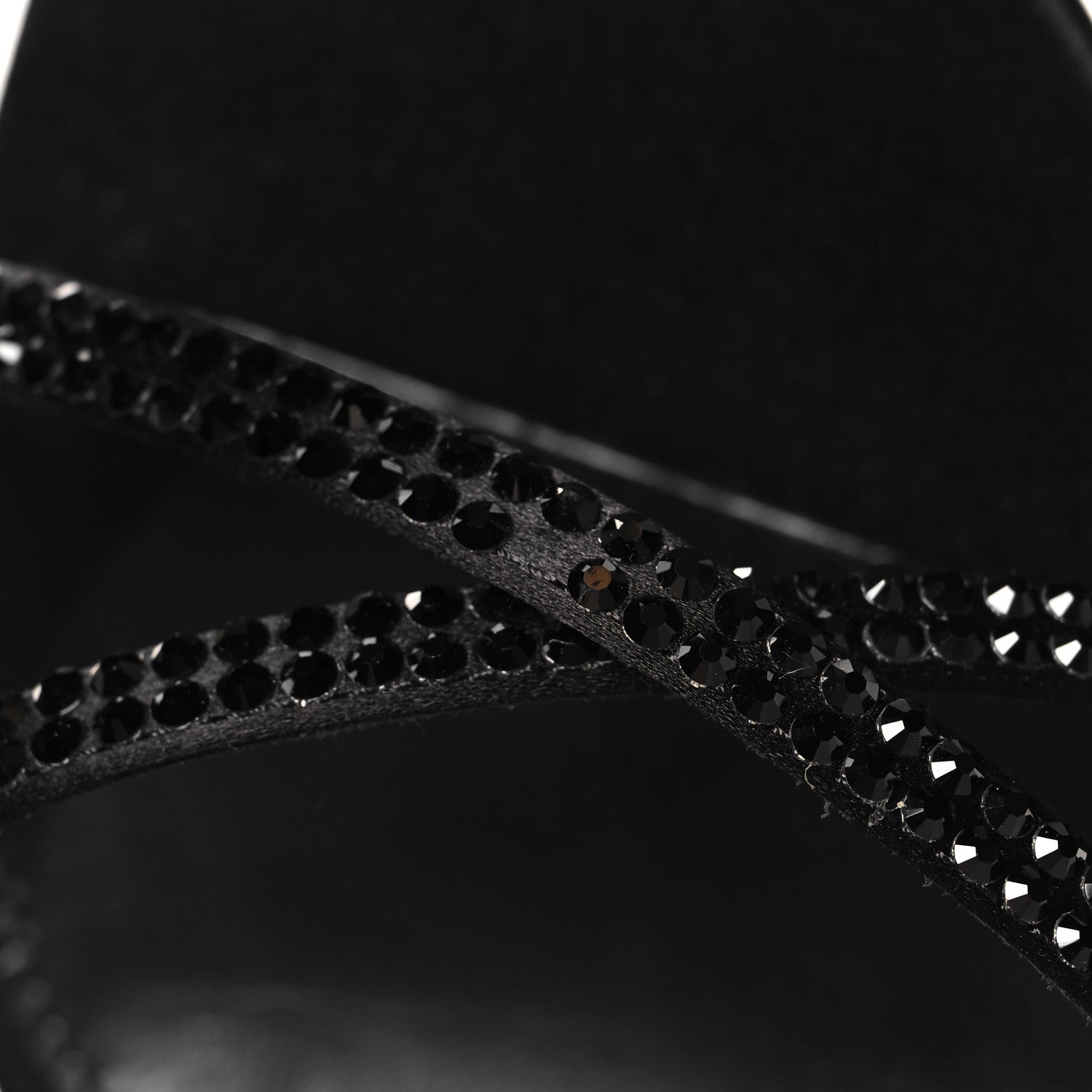 Saint Laurent Satin Strass Gippy 110 Sevilla Ankle Strap Sandals 39 Black 10 of 11