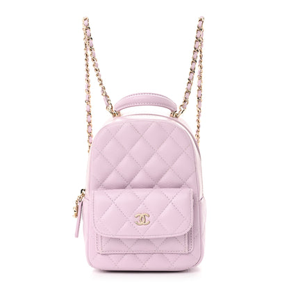 Chanel Caviar Quilted CC Mini Classic Backpack Light Purple 1 of 11