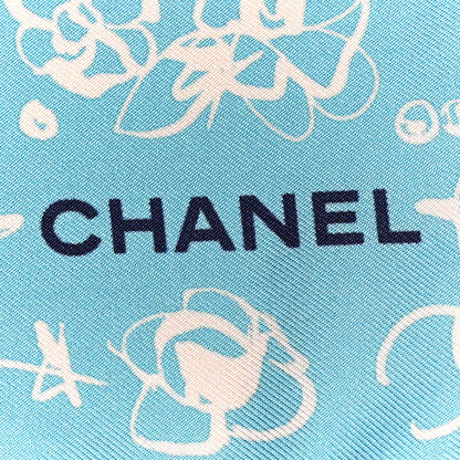 Chanel Silk CC Square Scarf Blue Multicolor 2 of 3