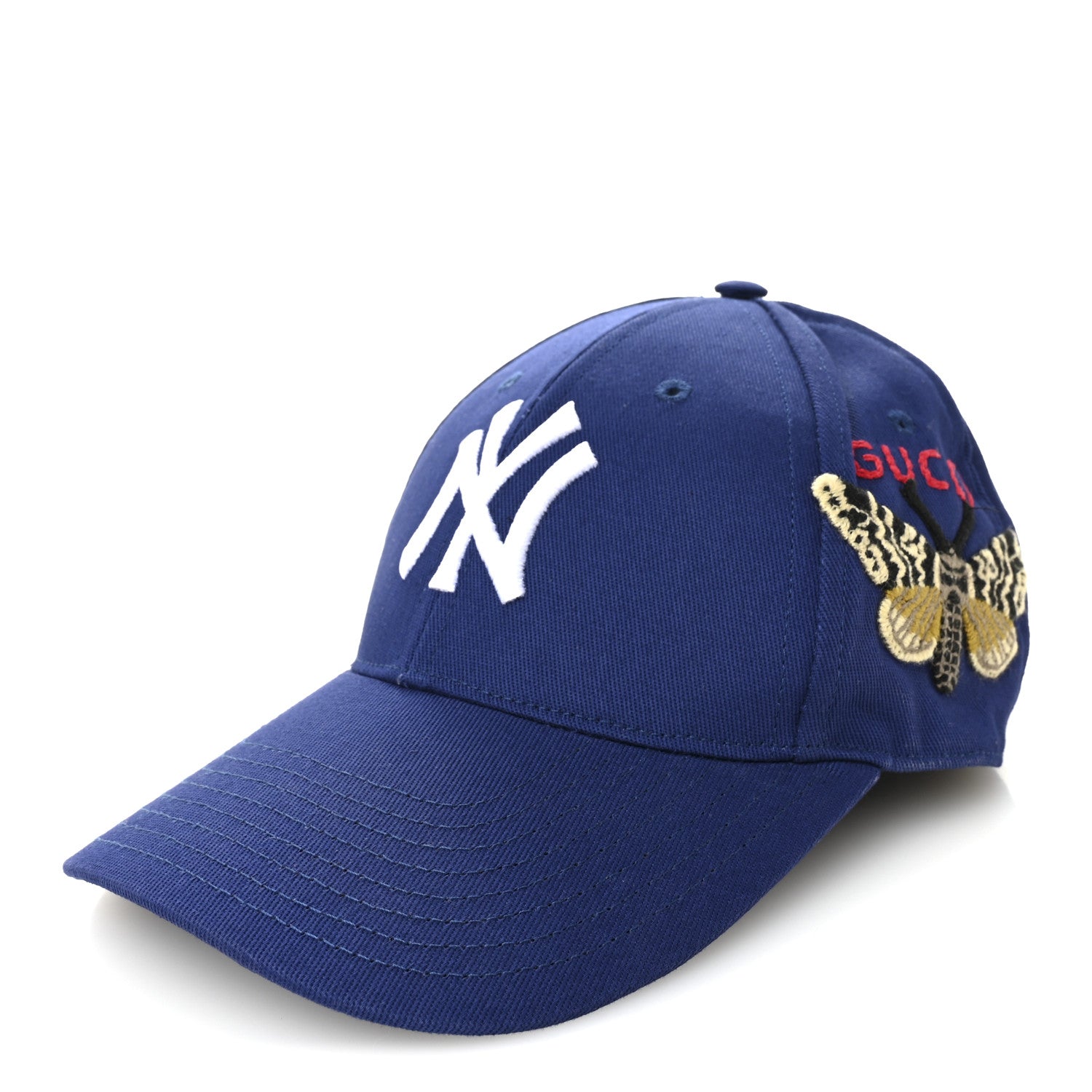Gucci X MLB Cotton NY Yankees Baseball Hat 57-61 Blue 1 of 9