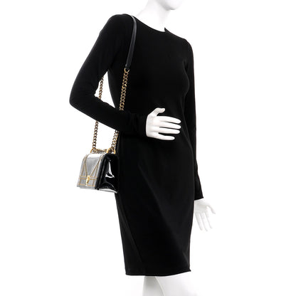 Christian Dior Patent Studded Small Diorama Flap Bag Black 2 of 15
