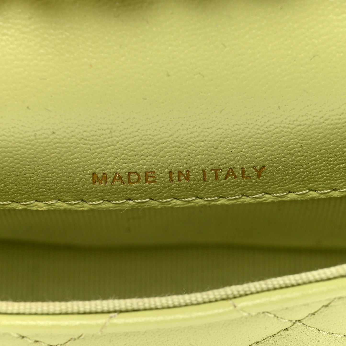 Lambskin Quilted Mini Chain Belt Bag Light Green