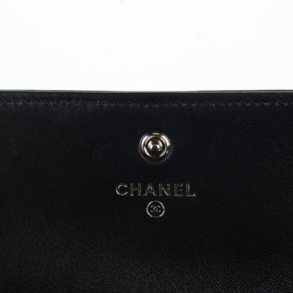 Chanel Calfskin Quilted Boy Card Holder Wallet Black 5 of 8