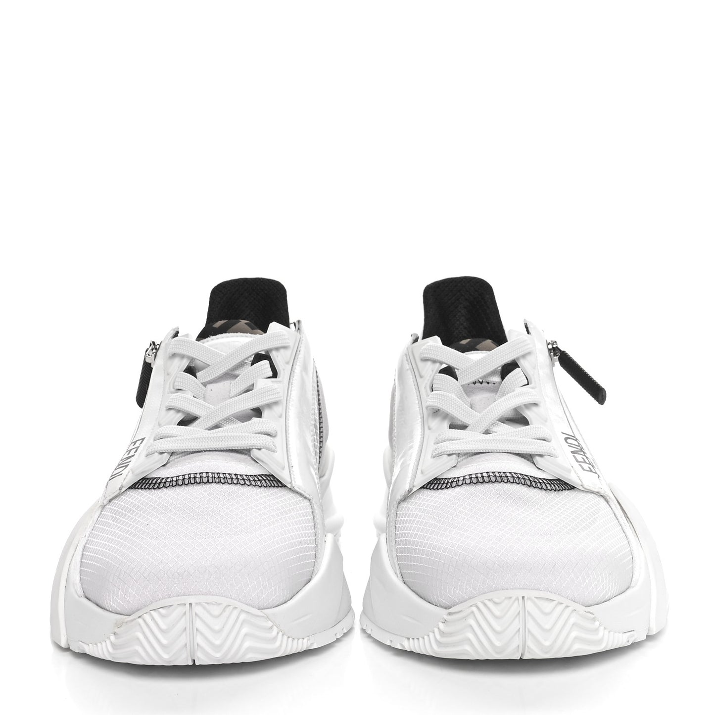 Nylon Suede Transparent Fendi Flow Low Top Sneakers 40 White