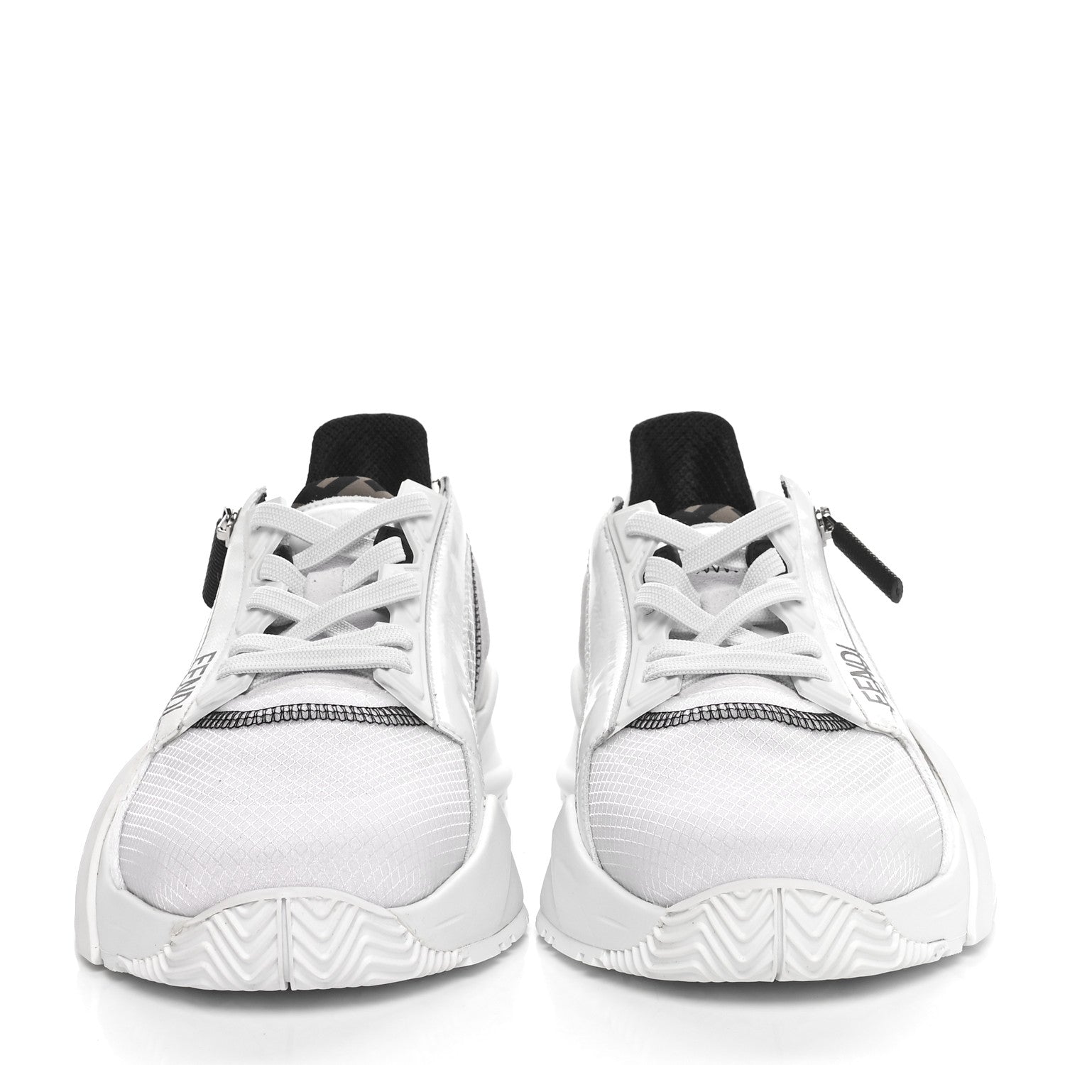 Fendi Nylon Suede Transparent Fendi Flow Low Top Sneakers 40 White 3 of 9