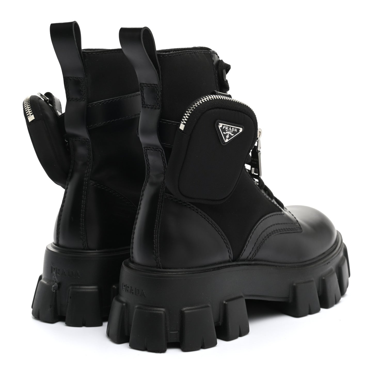 Spazzolato Rois Re-Nylon Metal Triangle Logo Mens Monolith Pouch Pocket 60mm Combat Boots 7 Black