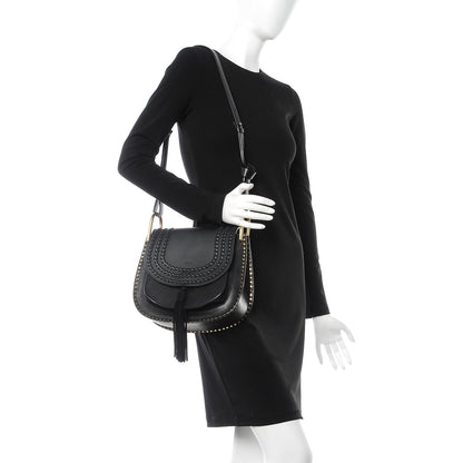 Chloe Calfskin Braided Medium Hudson Shoulder Bag Black 2 of 9