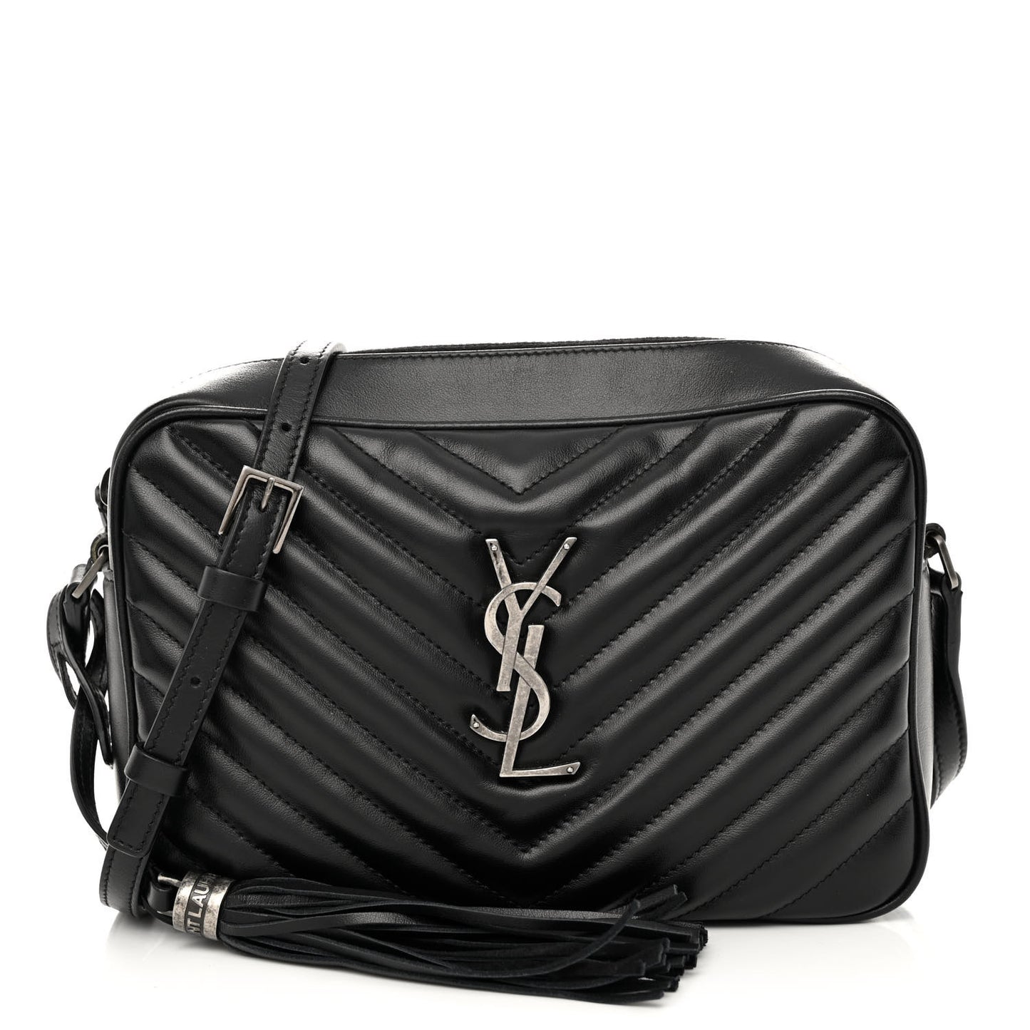 Calfskin Matelasse Monogram Lou Camera Bag Black