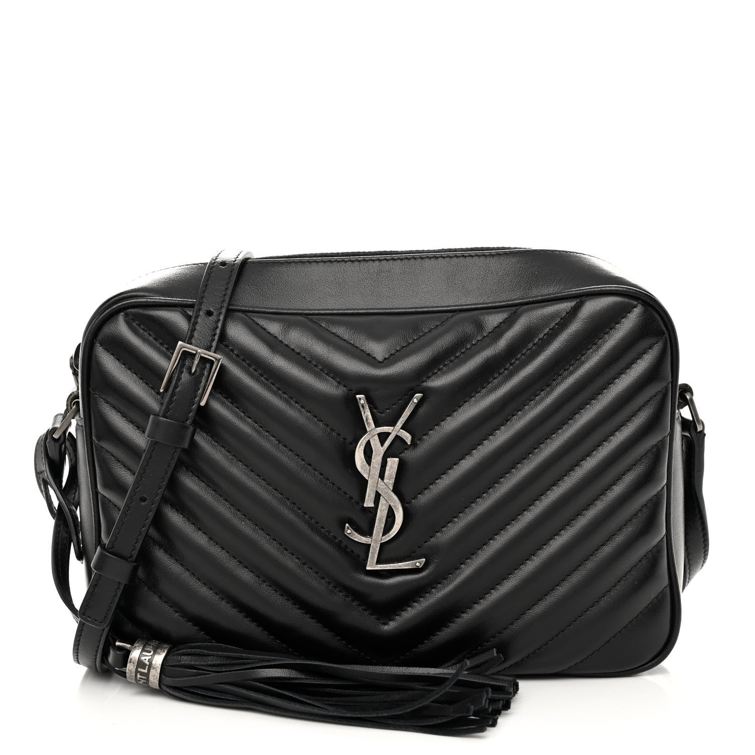 Saint Laurent Calfskin Matelasse Monogram Lou Camera Bag Black 1 of 9