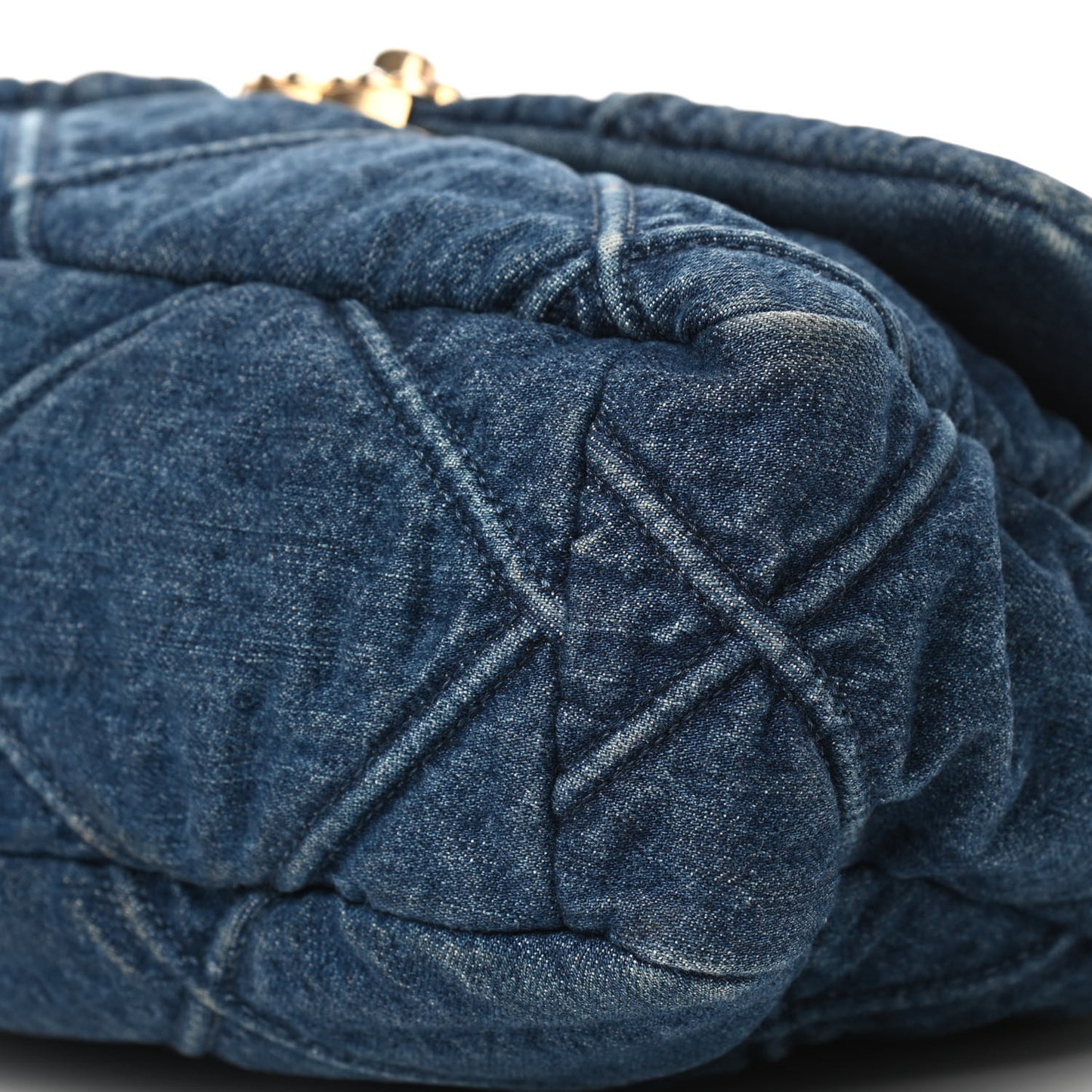 Denim Quilted Large Chanel 19 Flap Blue