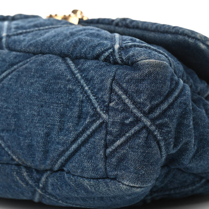 Chanel Denim Quilted Large Chanel 19 Flap Blue 7 of 9