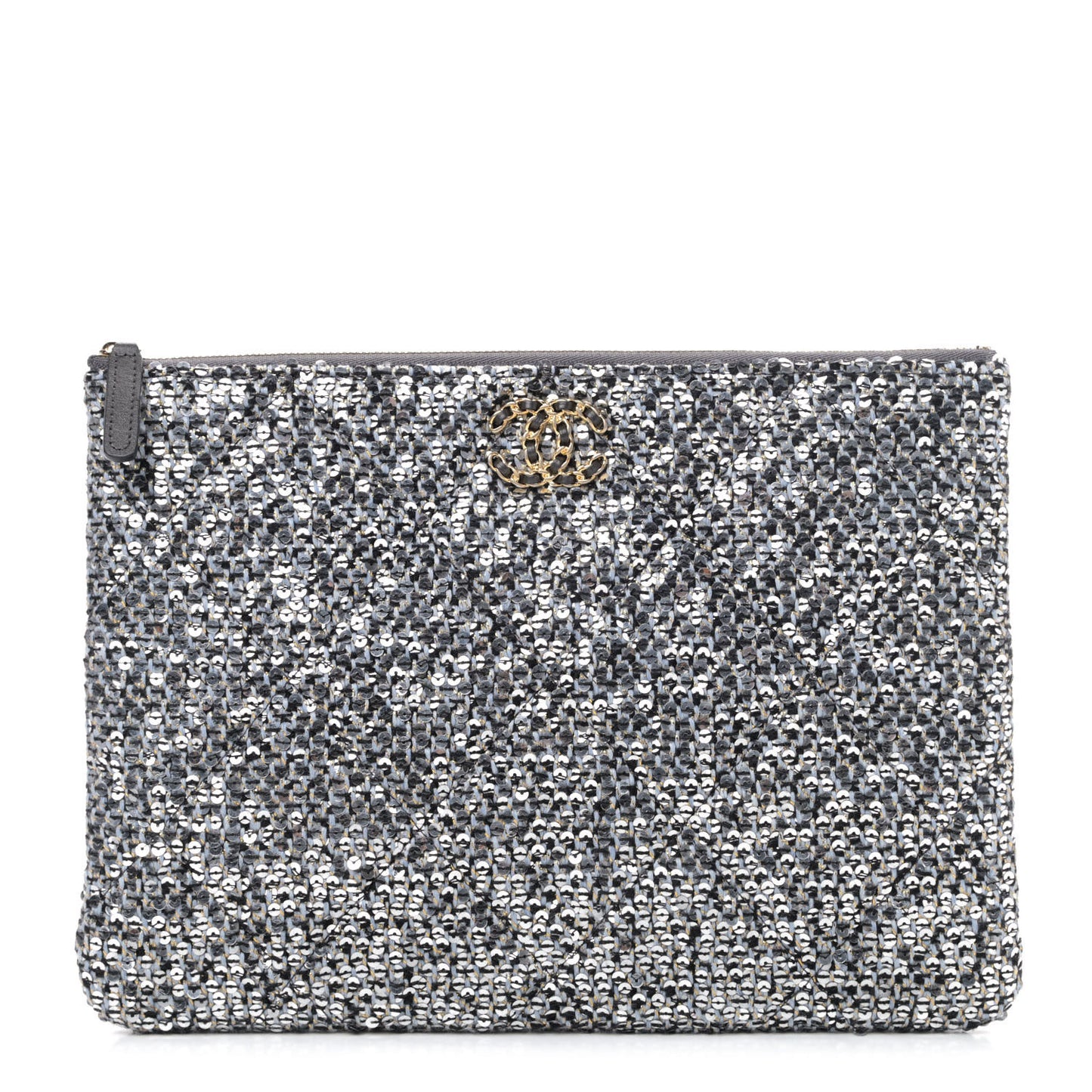 Sequins Medium 19 Pouch Silver