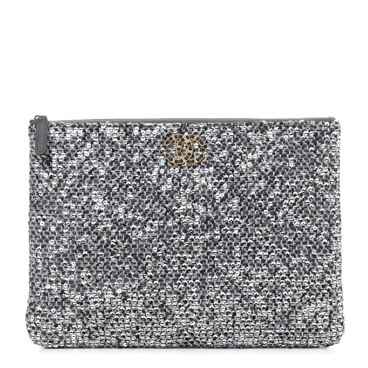 Chanel Sequins Medium 19 Pouch Silver 2 of 8