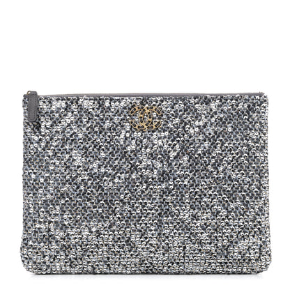 Chanel Sequins Medium 19 Pouch Silver 2 of 8