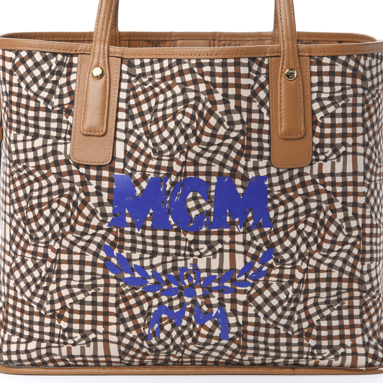 MCM Visetos Medium Liz Reversible Shopper Tote Cognac 12 of 15