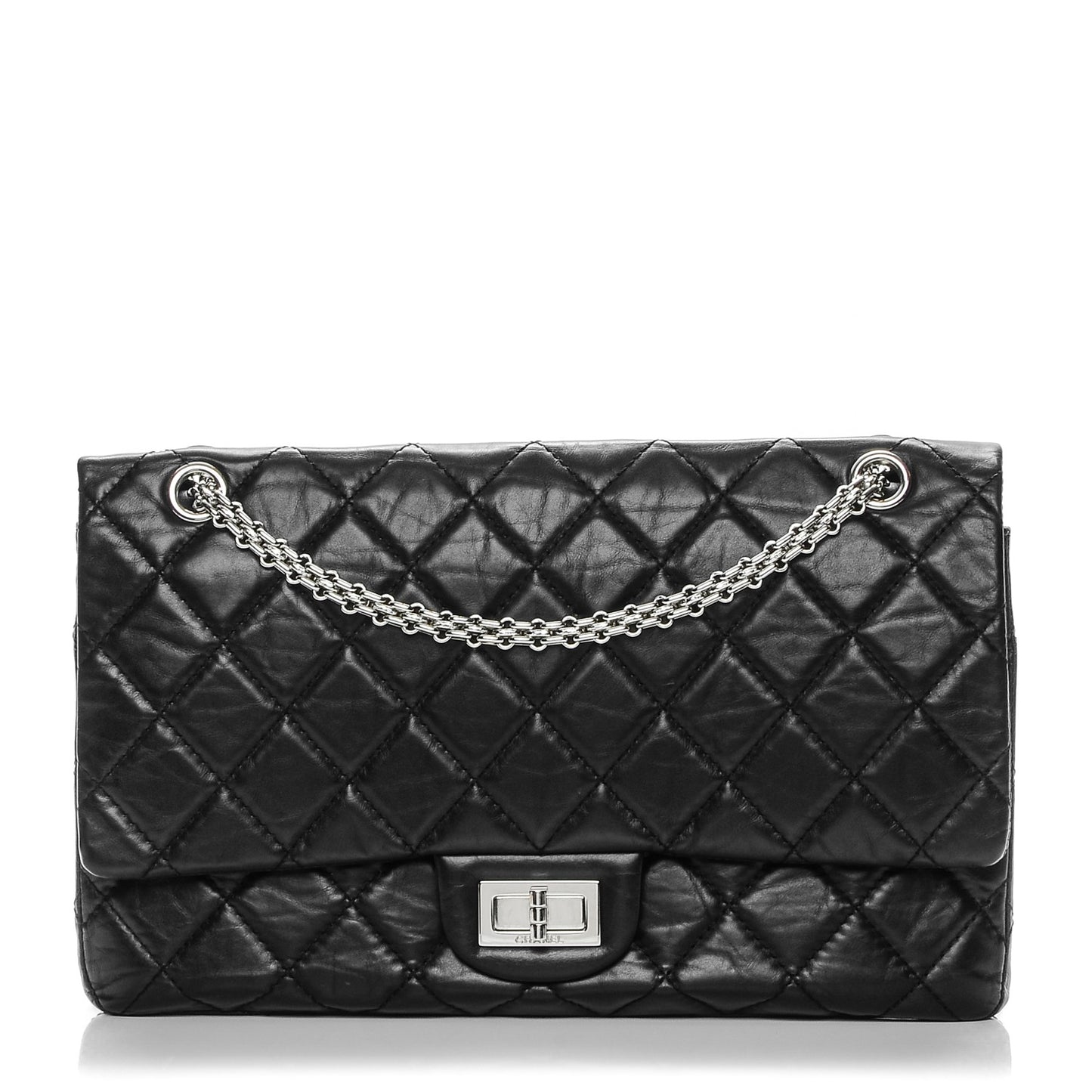 Aged Calfskin Quilted Mobile Art 2.55 Reissue 227 Flap Black