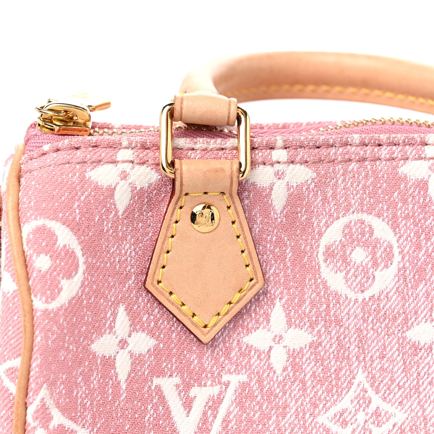 Monogram Jacquard Denim Nano Speedy Bandouliere Pink