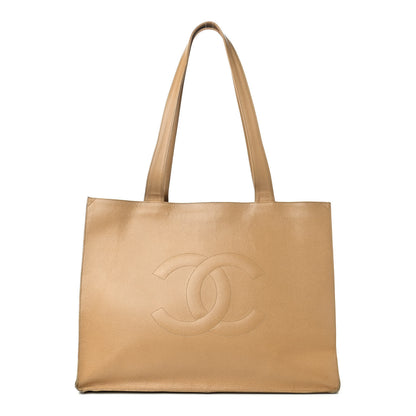 Chanel Caviar CC Tote Beige 1 of 10