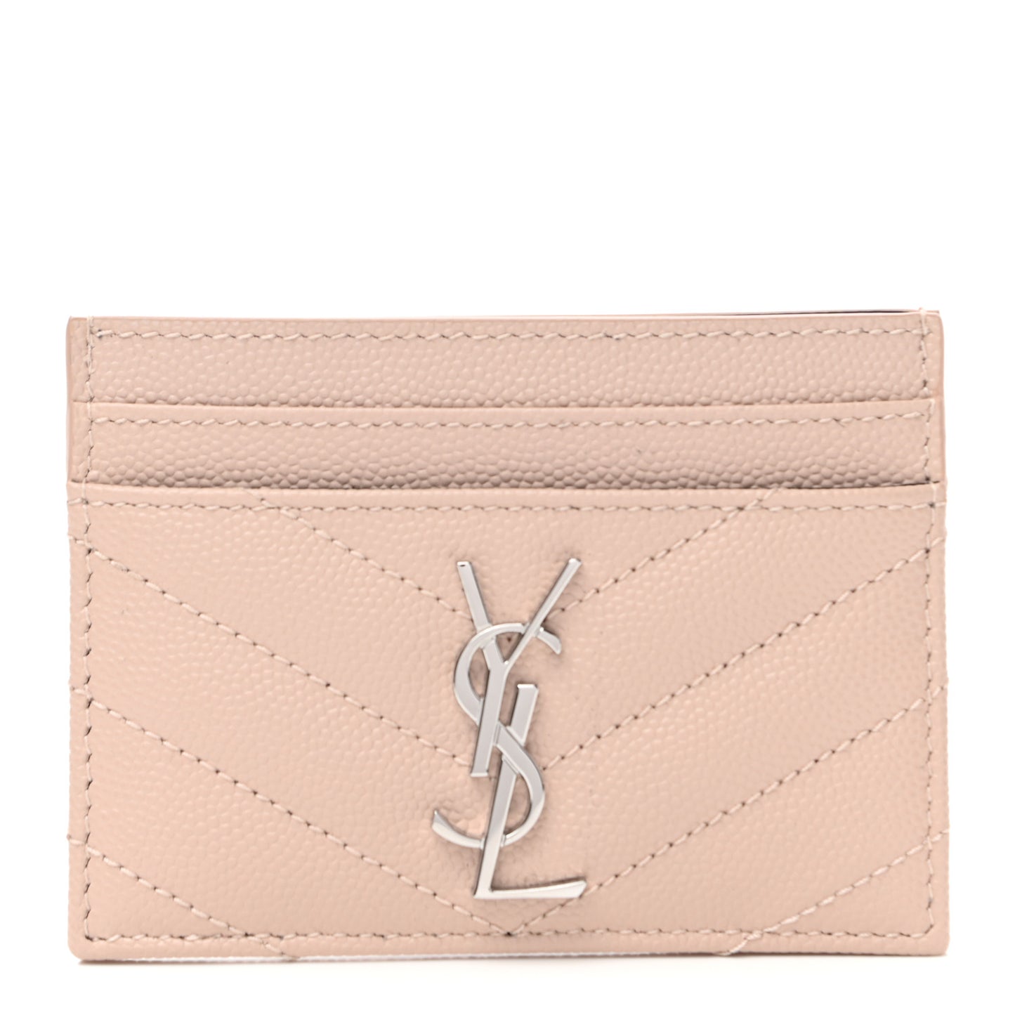 Grain De Poudre Matelasse Chevron Monogram Credit Card Case Marble Pink